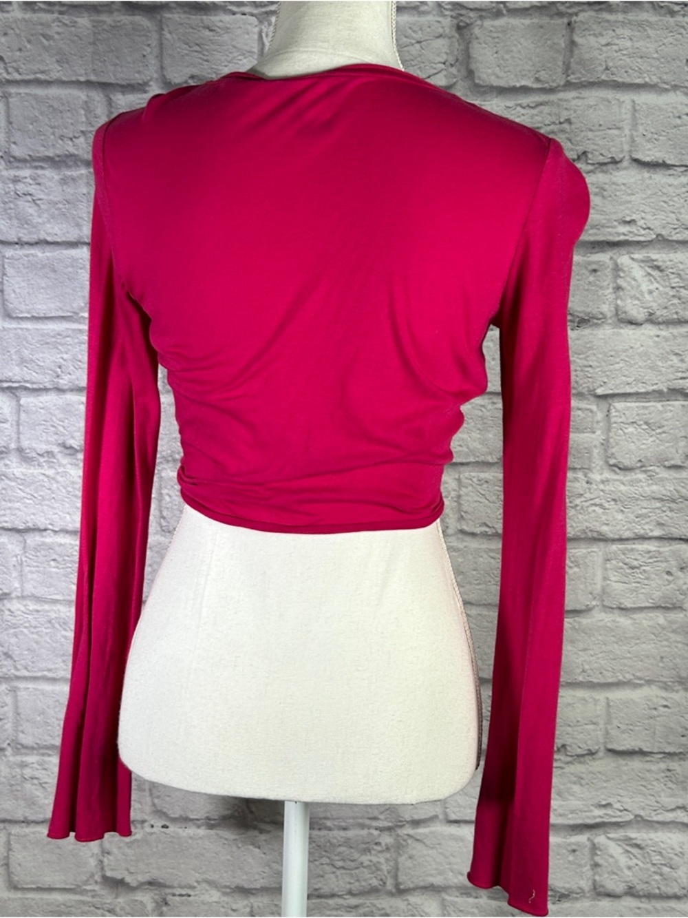 Moda‎ International in Hot Fuchsia Tie-Front  Crop Top - (White is SOLD) - Picture 7 of 9